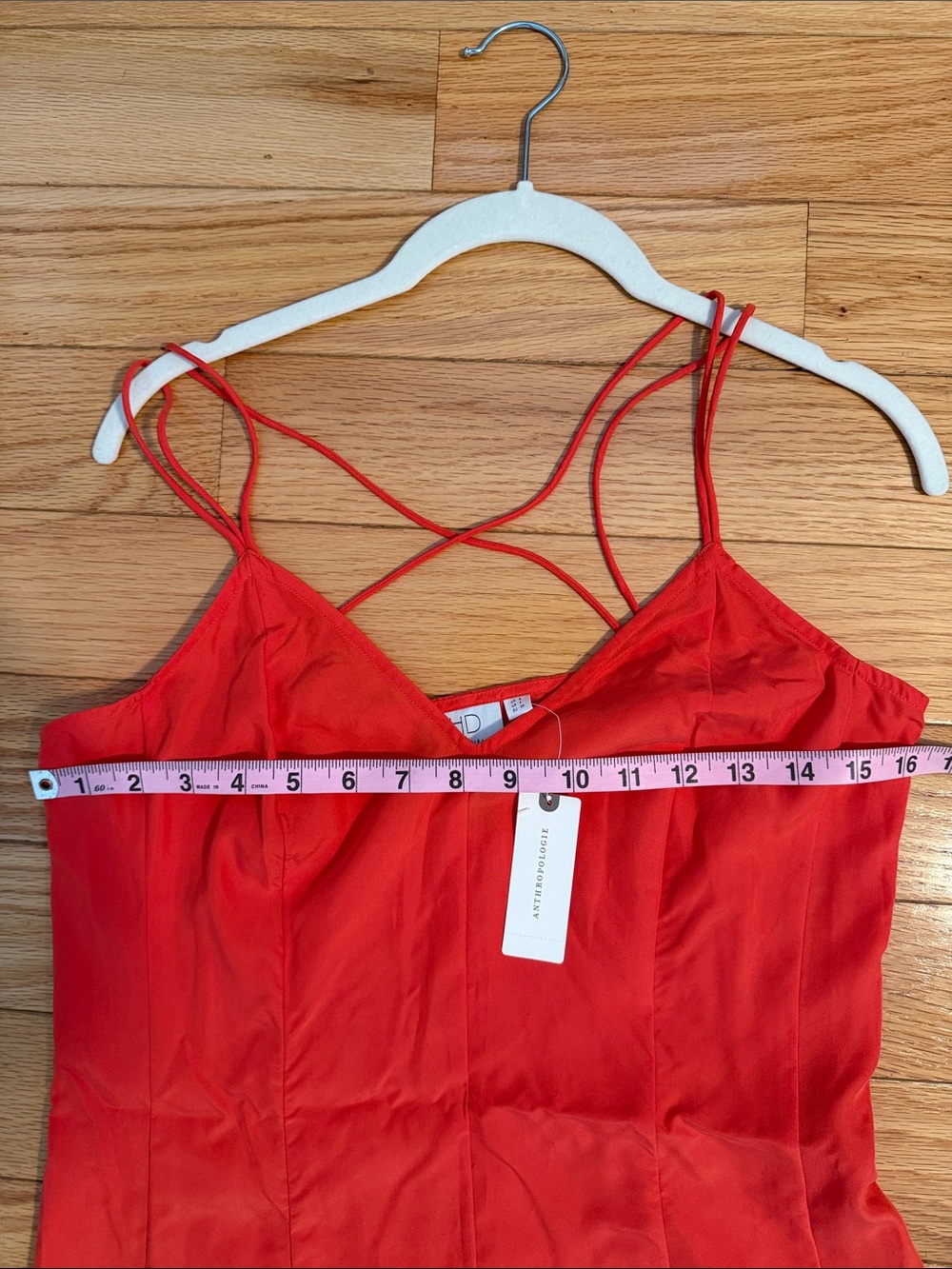 Anthropologie- HD in Paris Vibrant Coral Strappy Maxi Dress - Picture 3 of 13